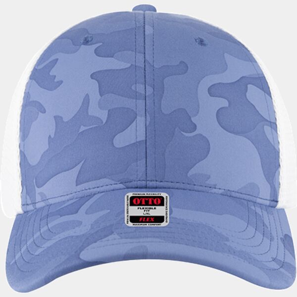 OTTO CAP "OTTO FLEX" Fitted 6 Panel Low Profile Mesh Back Trucker Hat Thumbnail
