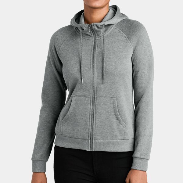 Women's Organic CVC Fleece Full Zip Hoodie Thumbnail