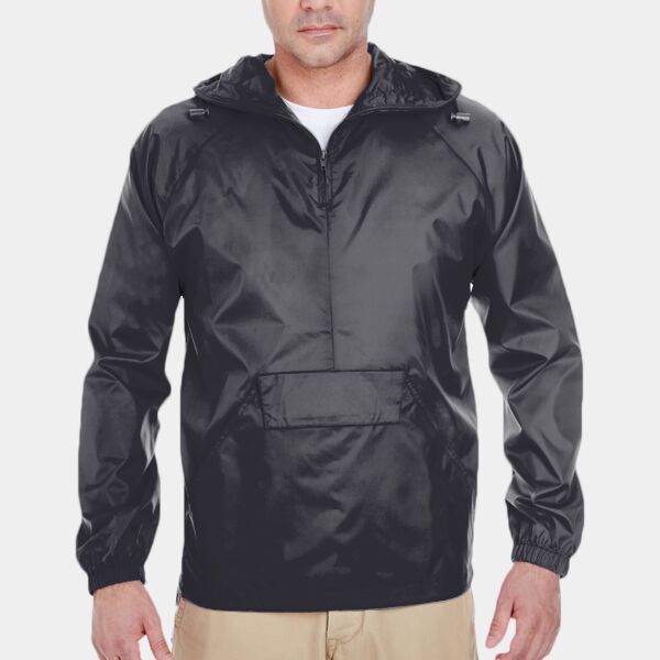 Quarter-Zip Hooded Pullover Pack Away Jacket Thumbnail