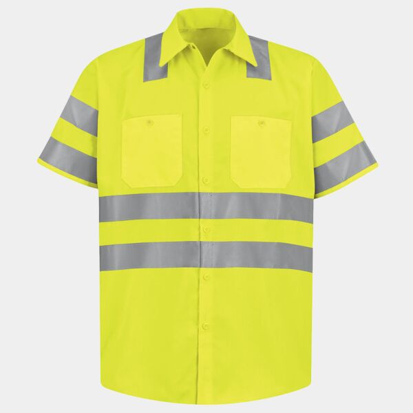 Men's High Visibility Safety Short Sleeve Work Shirt Thumbnail